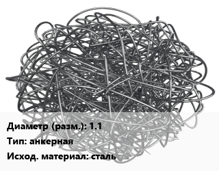 Фибра армирующая 1.1 анкерная сталь, тонна цена от 117000 Тг / кг, где купить, условия доставки в Костанае и Костанайской области
